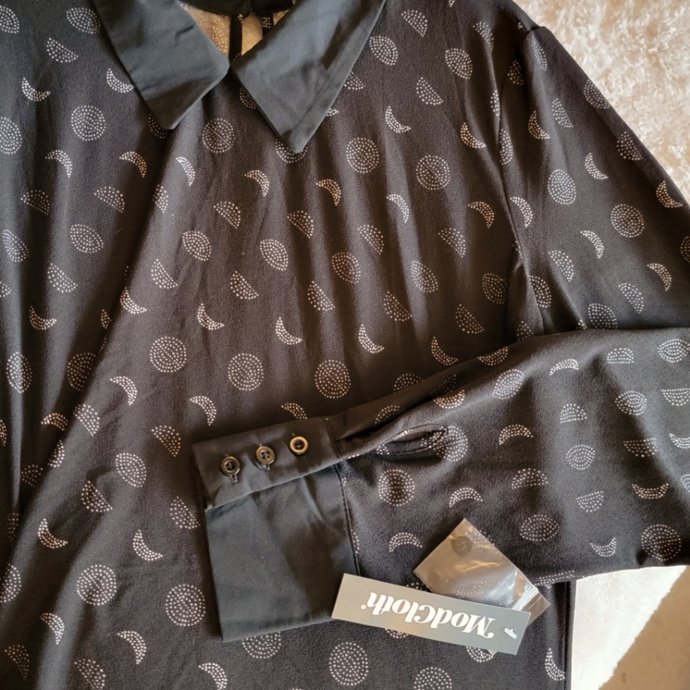 Modcloth moon phases shirtdress NWT